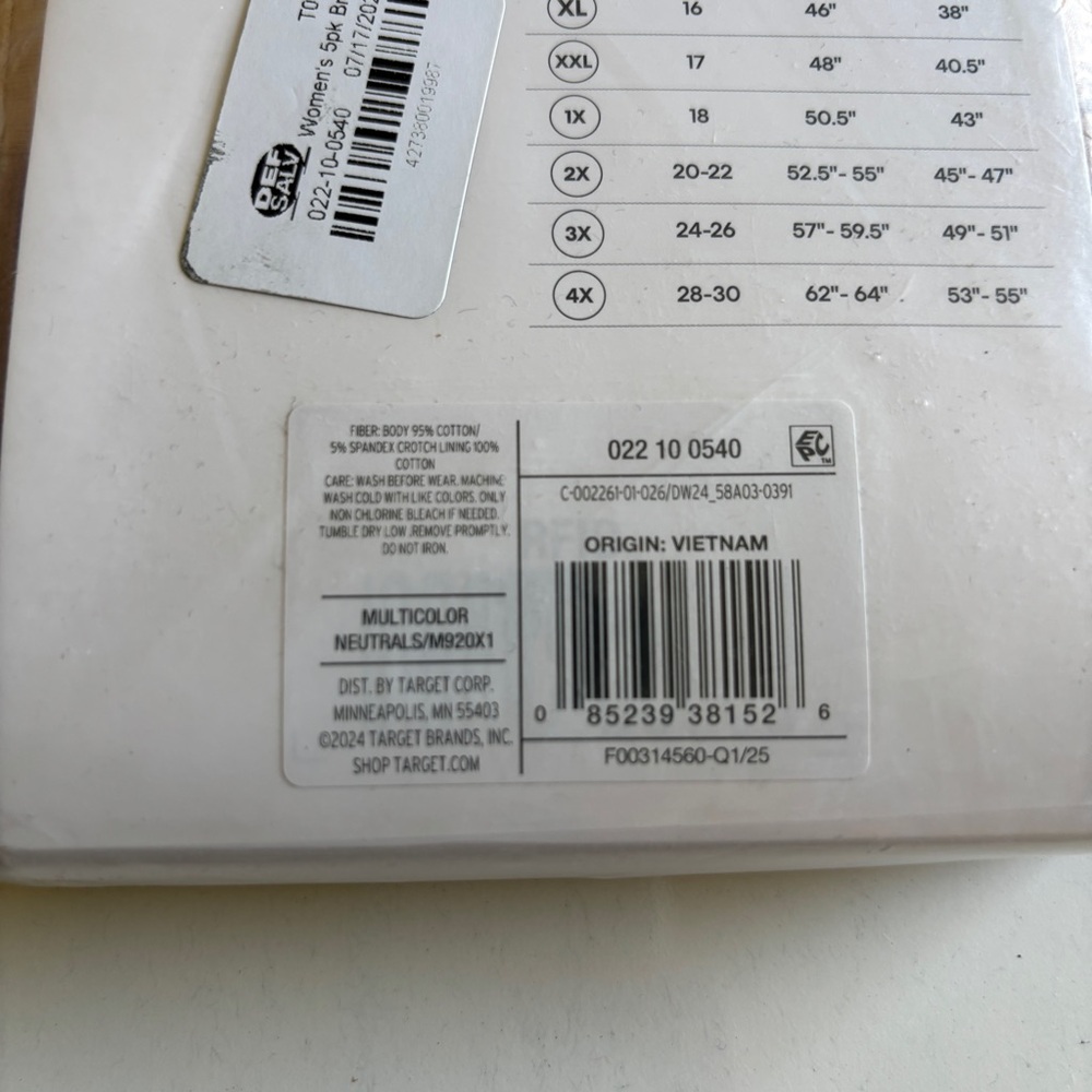 Deal Worthy Women’s 5 Pack Cotton Briefs Underwear, Size L - Picture 4 of 5